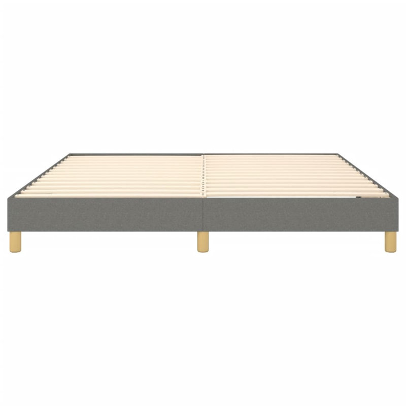 Box Spring Bed Frame Dark Grey California King Fabric, Dark Gray, California King