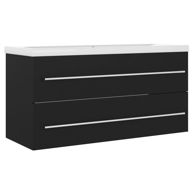 Habram 1000mm Single Bathroom Vanity with Drop In Basin, Black