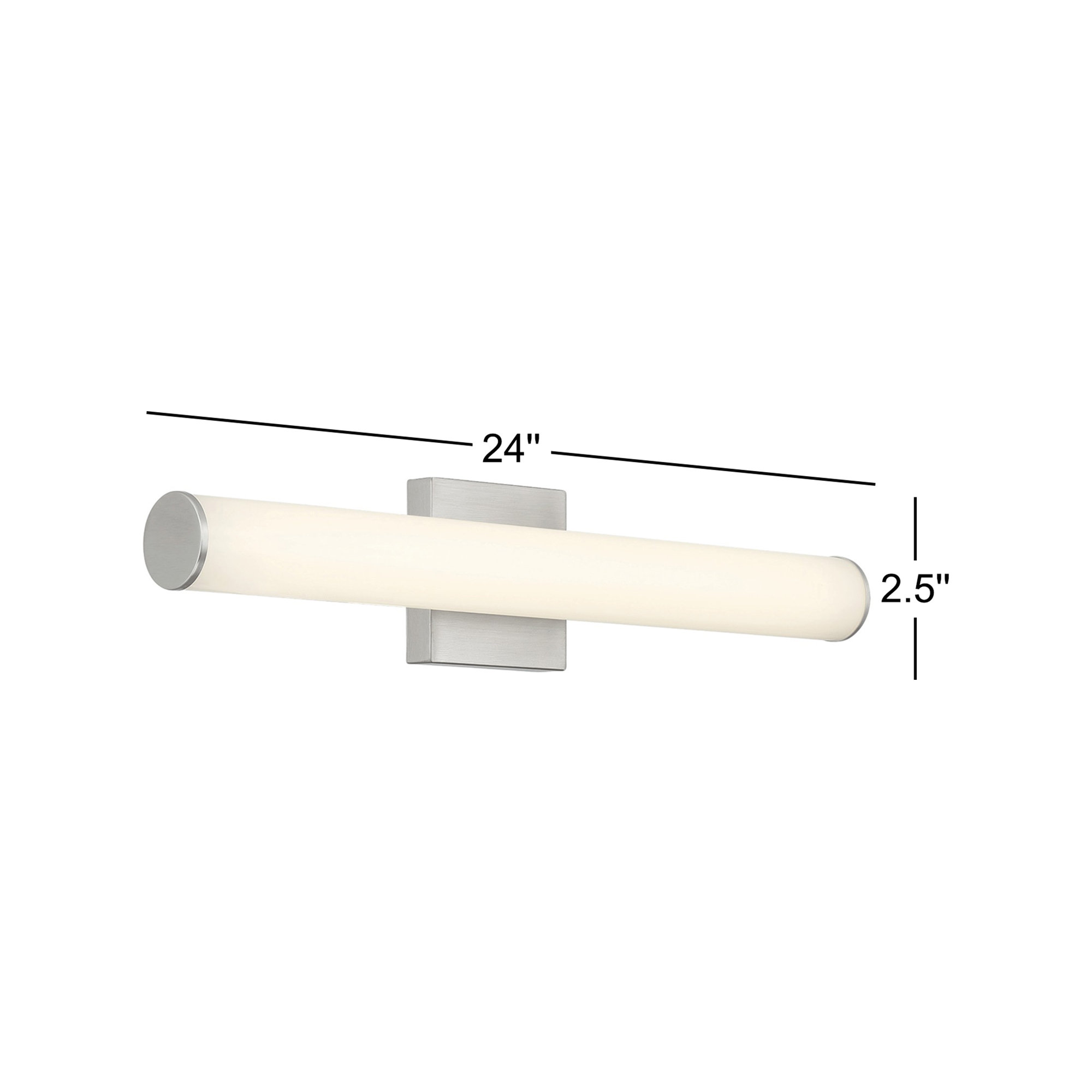 Stepridge Round 27W Vanity Light, 2.5'' H x 24'' W x 2.5'' D, Chrome