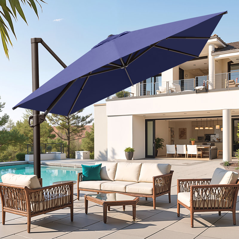 153' X 116' Outdoor Cantilever Umbrella, Weighted Base Does Not Include, Marine