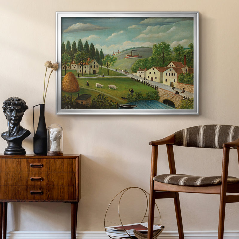 Paysage dans les Environs de Paris - Henri Rousseau - Toile tendue avec châssis, c. début du 20e siècle, 22,5 x 30,5, Argent