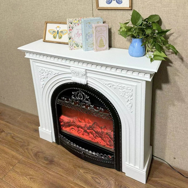 Manufactured Wood Freestanding Fireplace, White