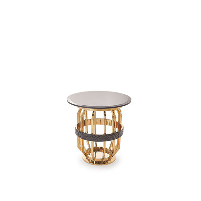 Table de bout en verre à piédestal