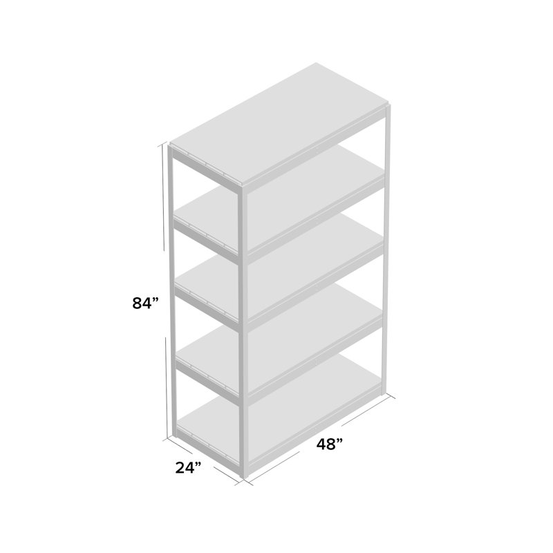 Rayonnage à 4 tablettes Rivet, L 72 po x P 24 po x H 84 po, Oui