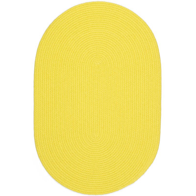 Tapis décoratif d’intérieur/extérieur jaune tressé à la main Misha
