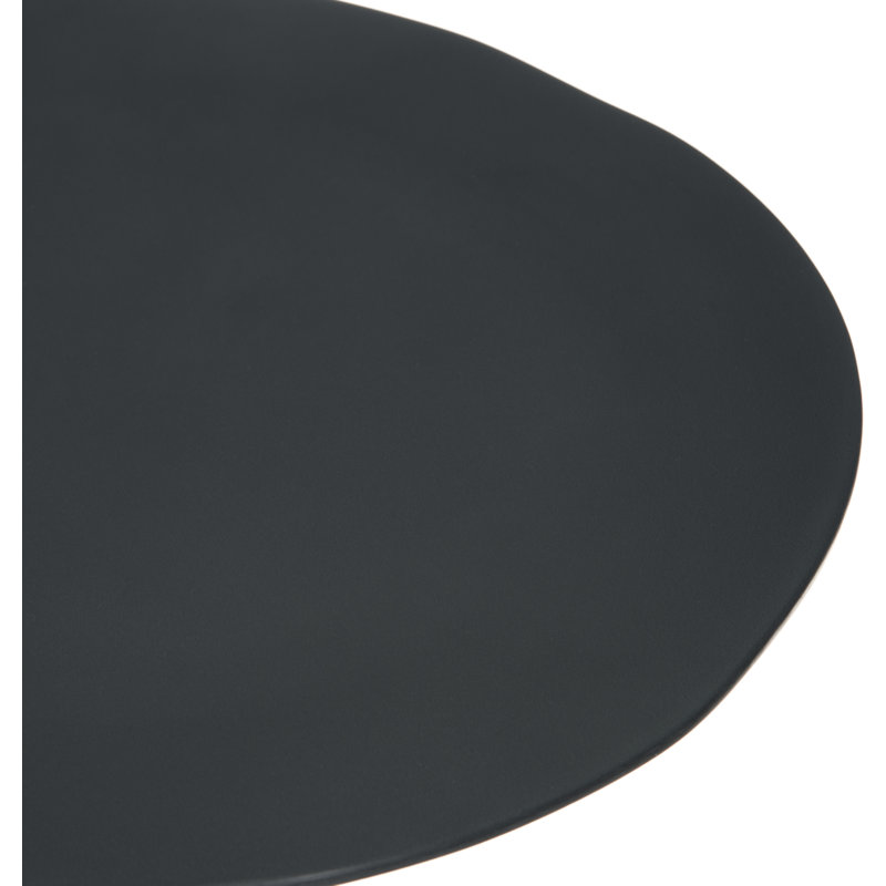 Melamine Rimless Plate 9", Cement, 12 Pack, Black