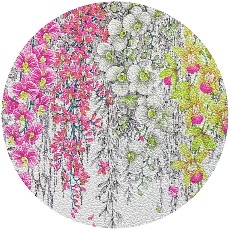 Napperon Orchid Garden, Rose / Vert