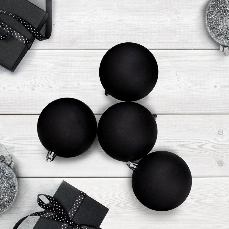 Boules de Noël incassables et mates, Noir