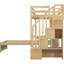 Lit simple surélevé naturel avec bureau intégré et fabrication robuste - avec bureau et rangement-1255775219