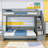 Wood Twin Over Twin Bunk Bed With Staircase-1359187735