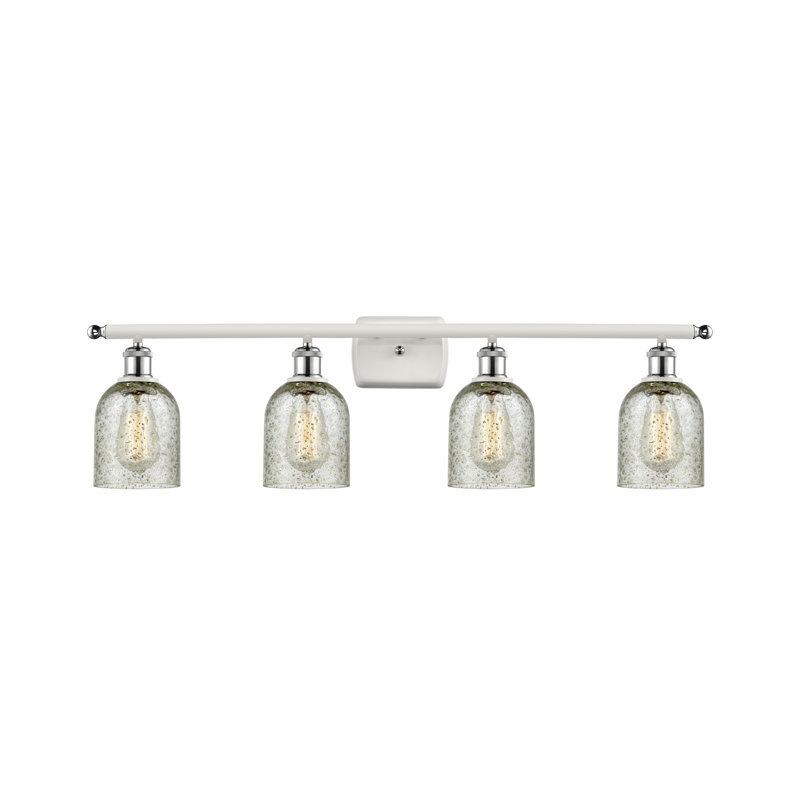 Éclairage de salle de bain à intensité variable 4 lumières Vella, Mica, Ampoule DEL 6 watts Vinage, Blanc et chrome poli