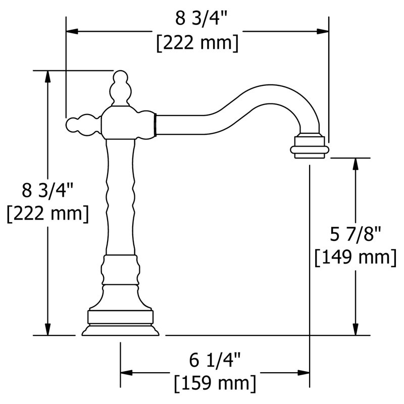 Robinet de lavabo à large entraxe avec bonde Retro ™, Nickel poli, Poignées croix
