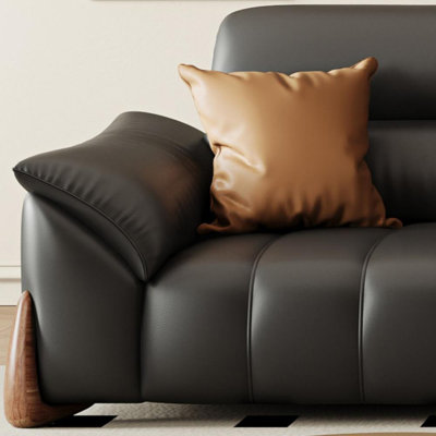Minimalist Black Retro Straight Sofa