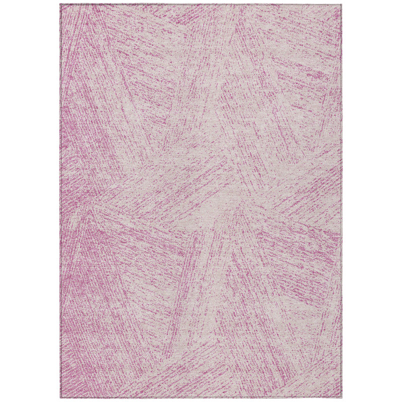 Tapis intérieur lavable abstrait rose 10 pi x 14 pi HomeRoots