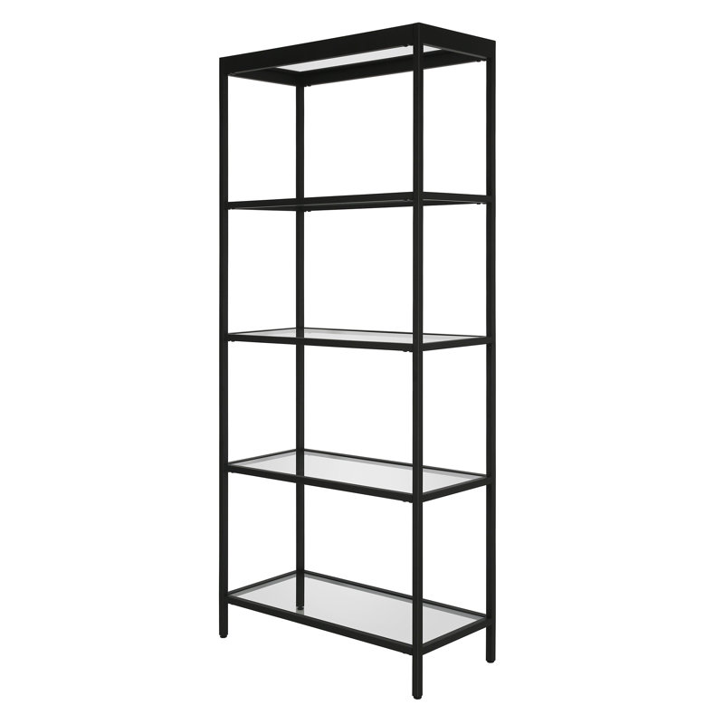 Alexis 177.8cm H x 76.2cm W Steel Standard Bookcase, Black