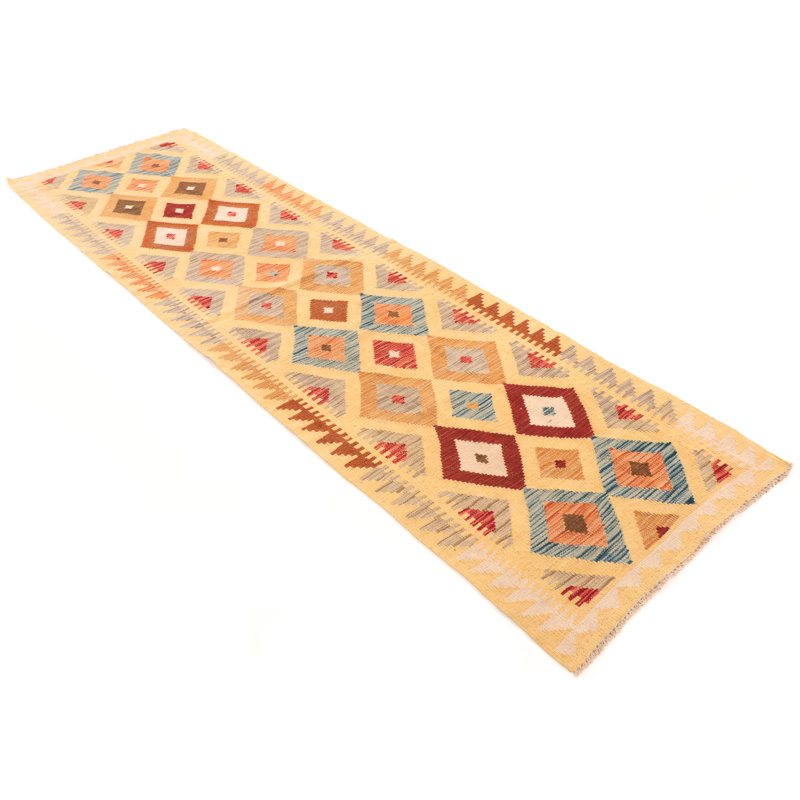 Runner Southwestern Wool Hand Woven 84cm X 285cm Area Rug