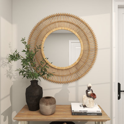 Amesbury Handmade Bamboo Round Wall Mirror