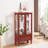 Lighted Glass Display Cabinet With Adjustable Shelves, Two Doors, And One Drawer For Home Decor And Storage-291504269