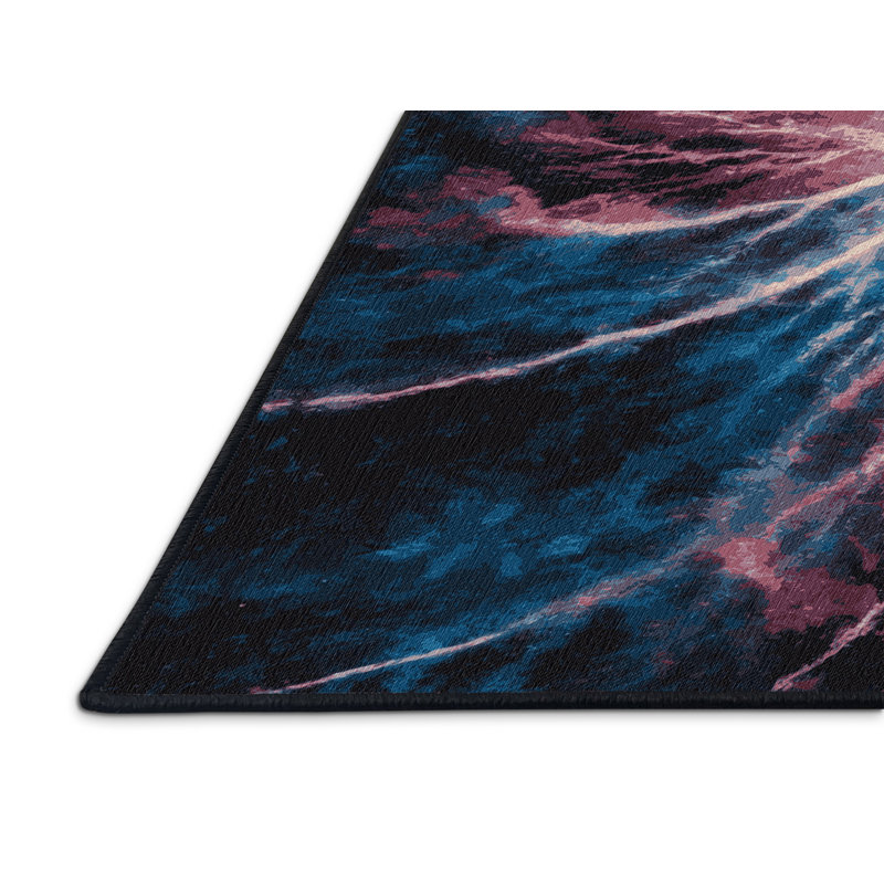 Tapis gris lavable à la machine, Rond 5 pi