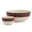 Spode Christmas Tree Tartan 2Pc Tiered Chip&Dip 10"