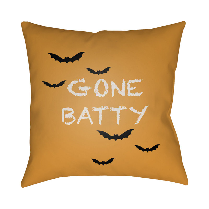  Indoor/Outdoor Throw Pillow, 20" H x 20" W x 4" D, Orange, White