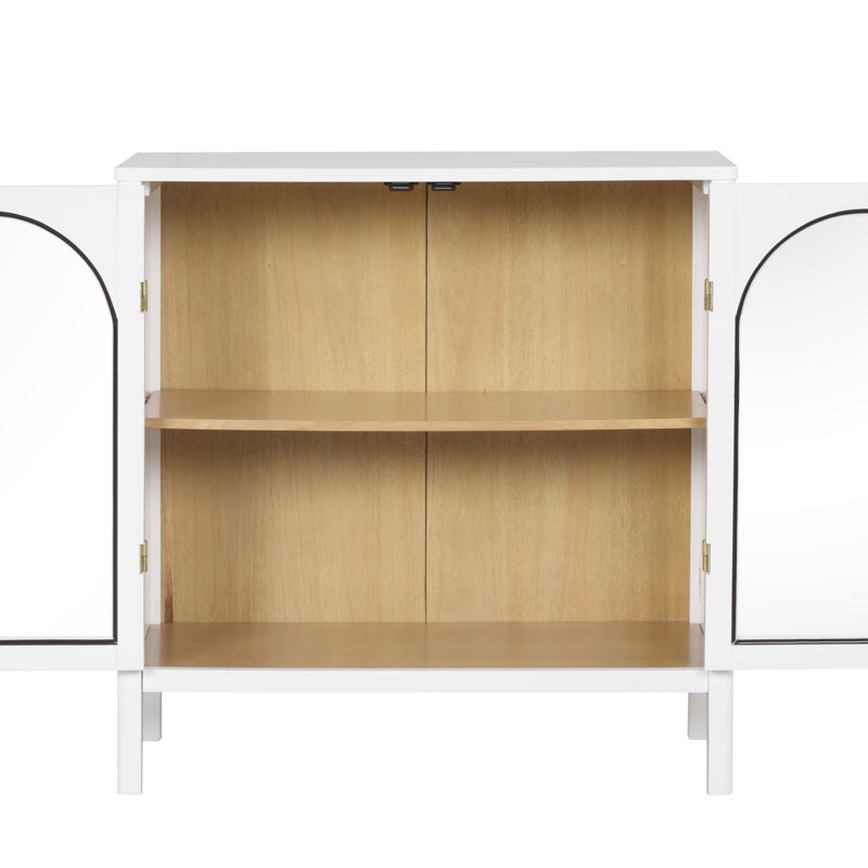 Glass TV Stand, White