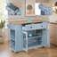 Îlot de cuisine mobile de 54 po avec porte vitrée, prise de courant et tablettes ouvertes, chariot de cuisine roulant avec porte-serviettes, support à épices et porte-couteaux, table de préparation fonctionnelle pour la cuisine, la salle à manger-2083051938