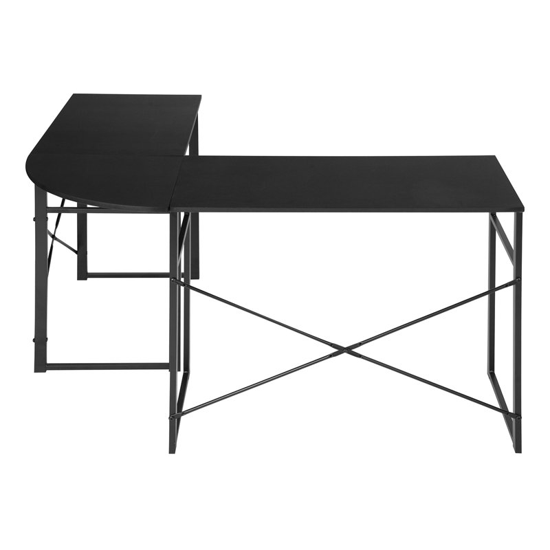 Boaz L-Shaped Writing Desk, Black/Black