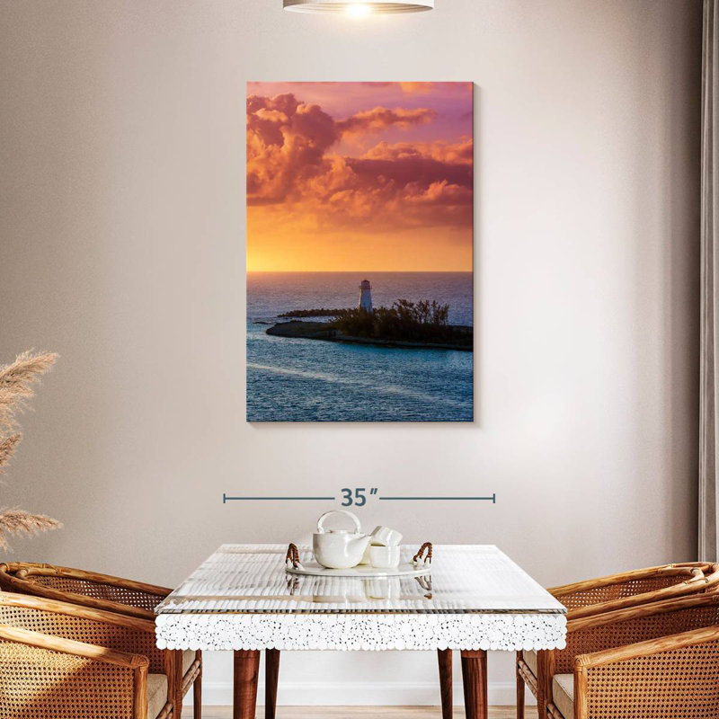 Paradise Island Lighthouse Sunset, 45" H x 30" W