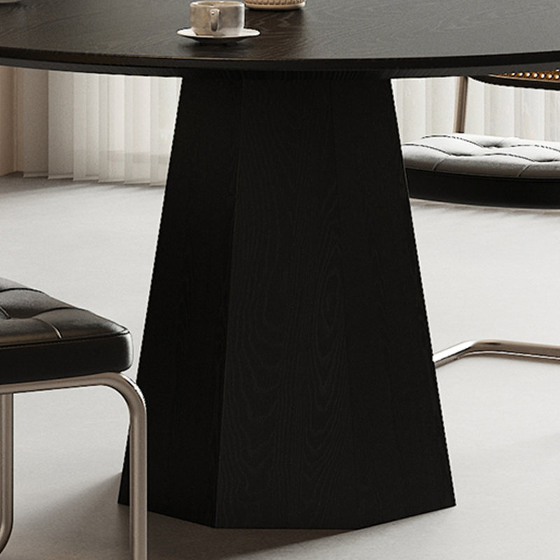 Ash Round Solid Wood Dining Table, 29.52”H x 55.11”L x 55.11”W