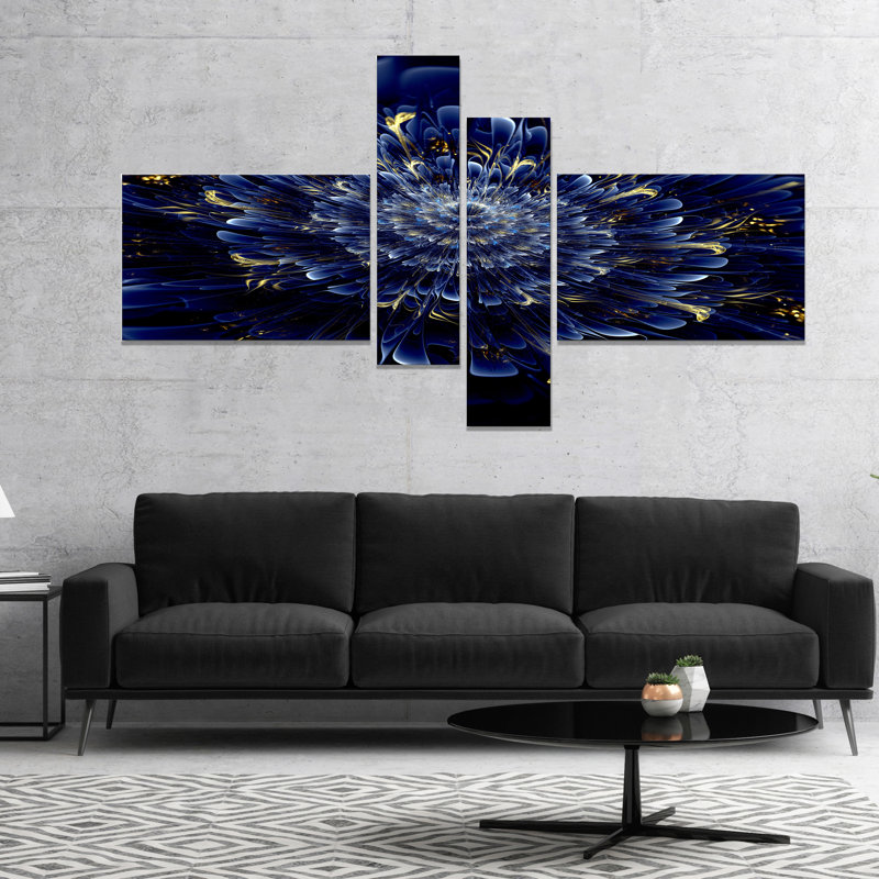 « blue fractal fleur », impression à multiples images sur toile