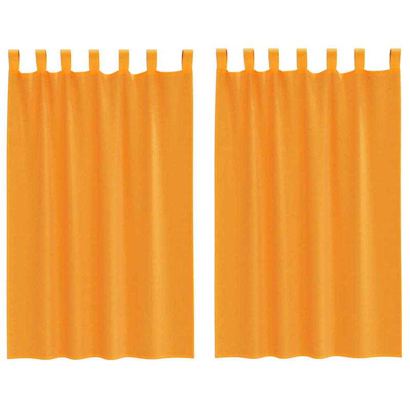 Vidaxl Voile Curtains With Loops 2 Pcs 140 Cm, 140cm Width x 175cm Drop, Orange