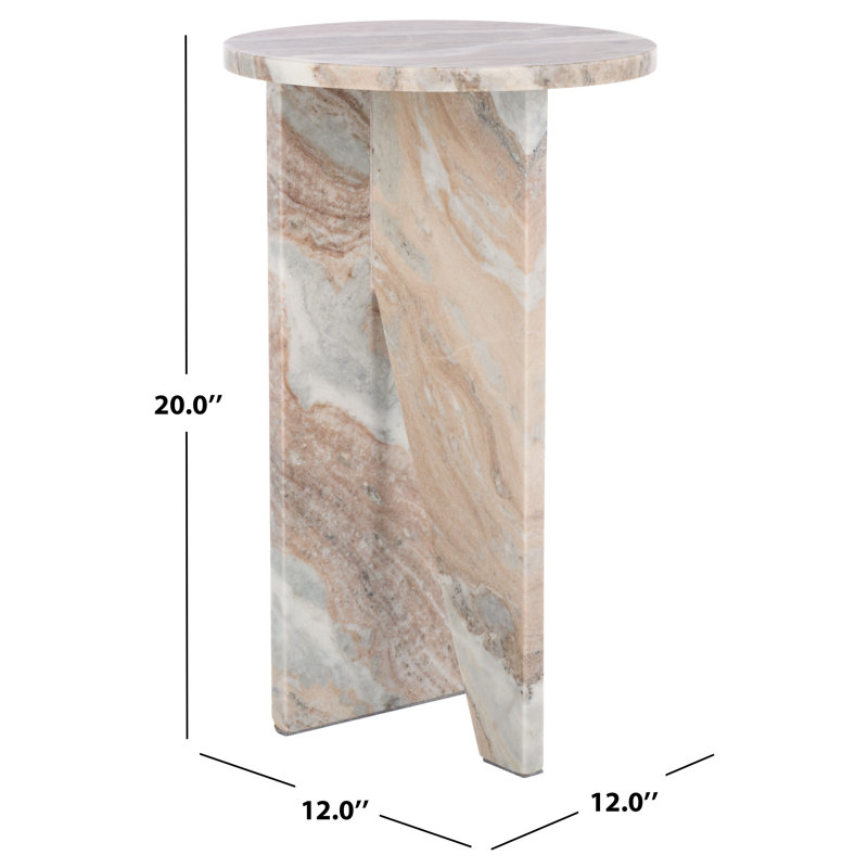 Devlin Marble Drink Table, Beige