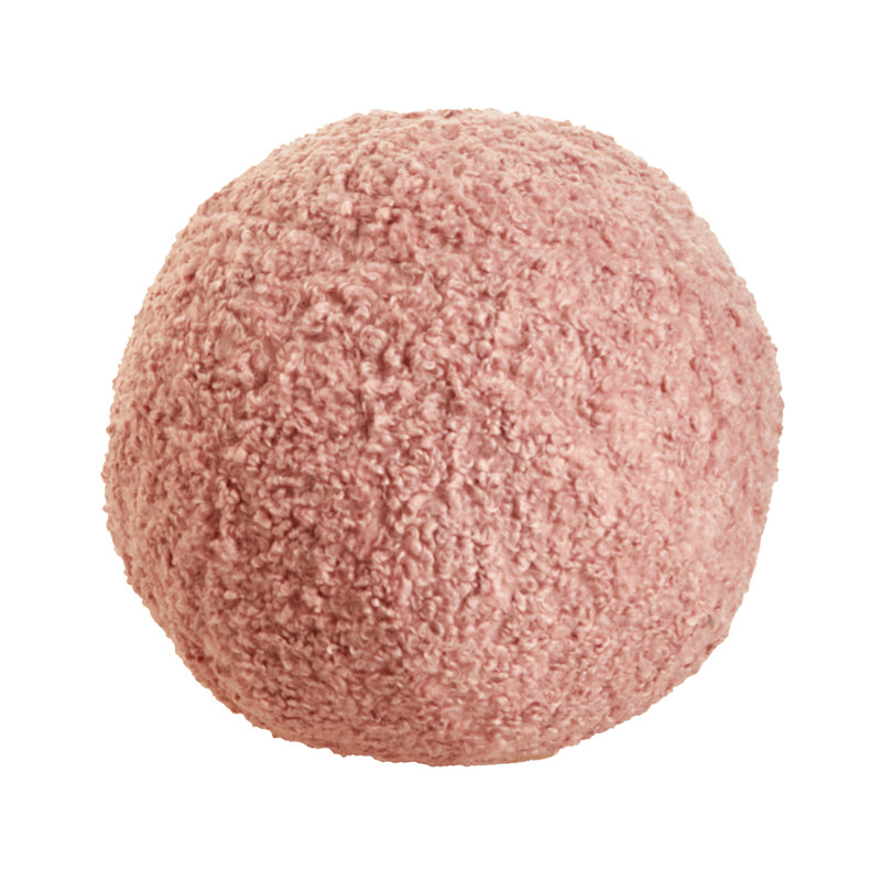 French Boucle Poodle Velvet Reversible Throw Pillow, Pink, 12"H x 12"W