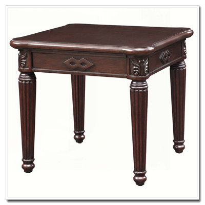 Espresso End Table with Turned Leg