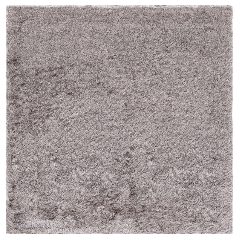 Cimah Shag Hand Tufted Performance Solid Color Rug, Square 7'