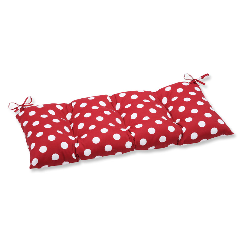 Coussin d’intérieur/d’extérieur causeuse, Rouge / blanc à pois