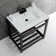 Ceramic Rectangular Console Bathroom Sink with Overflow