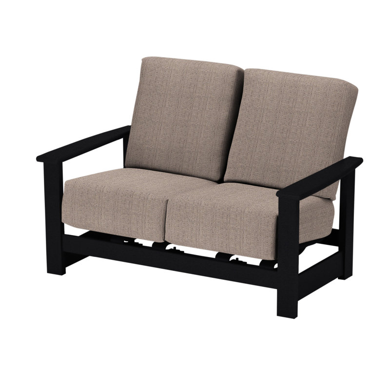 Leeward 56.5'' Wide Loveseat with Cushions, Paris, Black