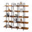 5 Tier Bookcase Home Office Open Bookshelf, Vintage Industrial Style Shelf With Metal Frame, MDF Board-1733155744