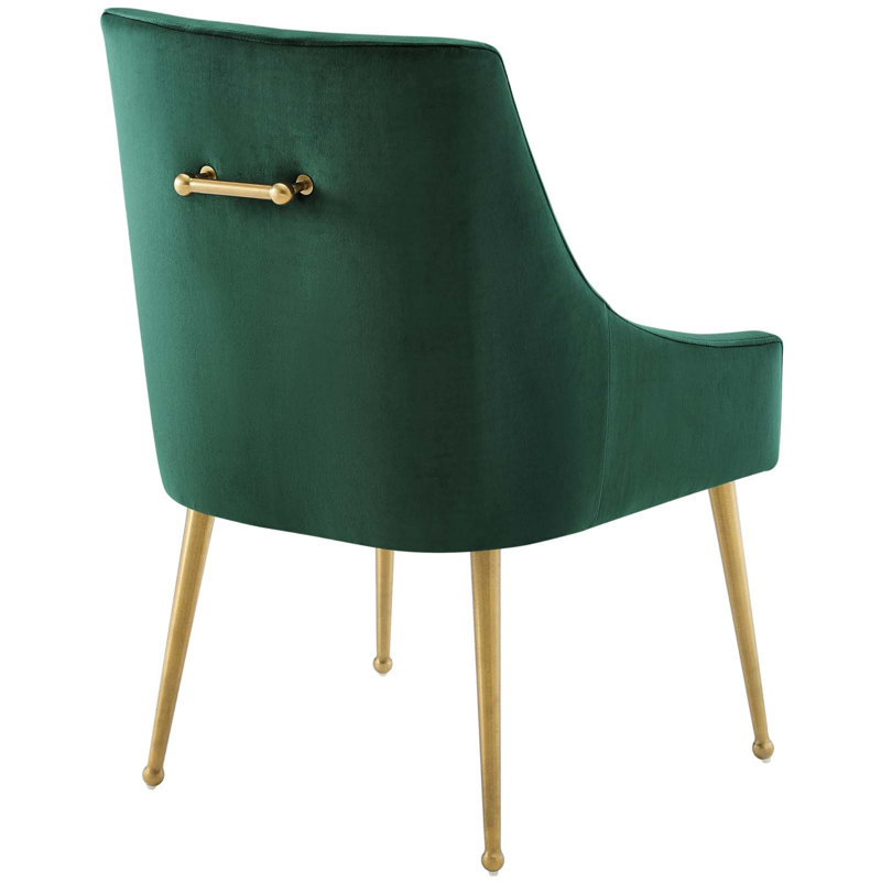 Chaise en velours argenté Orchid Allison, Vert, 2