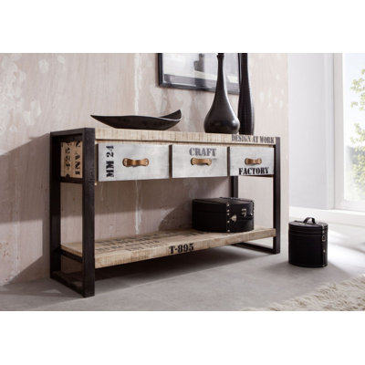 Factory 140cm Solid Wood Top Console Table