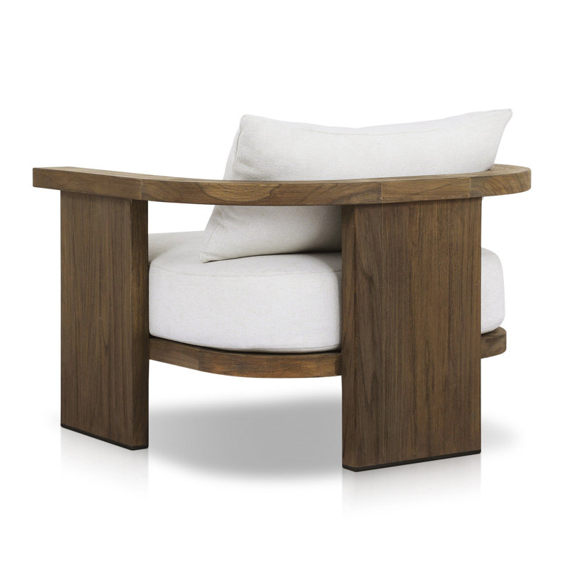 Tahana Outdoor Teak Lounge Chair, Stained Toasted Brown, Alessi Linen