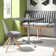 NPS Café Time Adjustable-Height Table, Charcoal Slate Top, Silver Frame