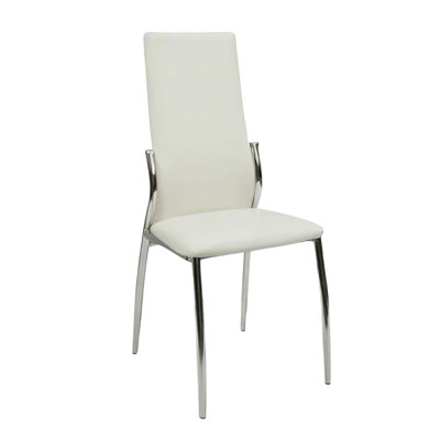 Nova Faux Leather Dining Chair With Chrome Legs And Sides