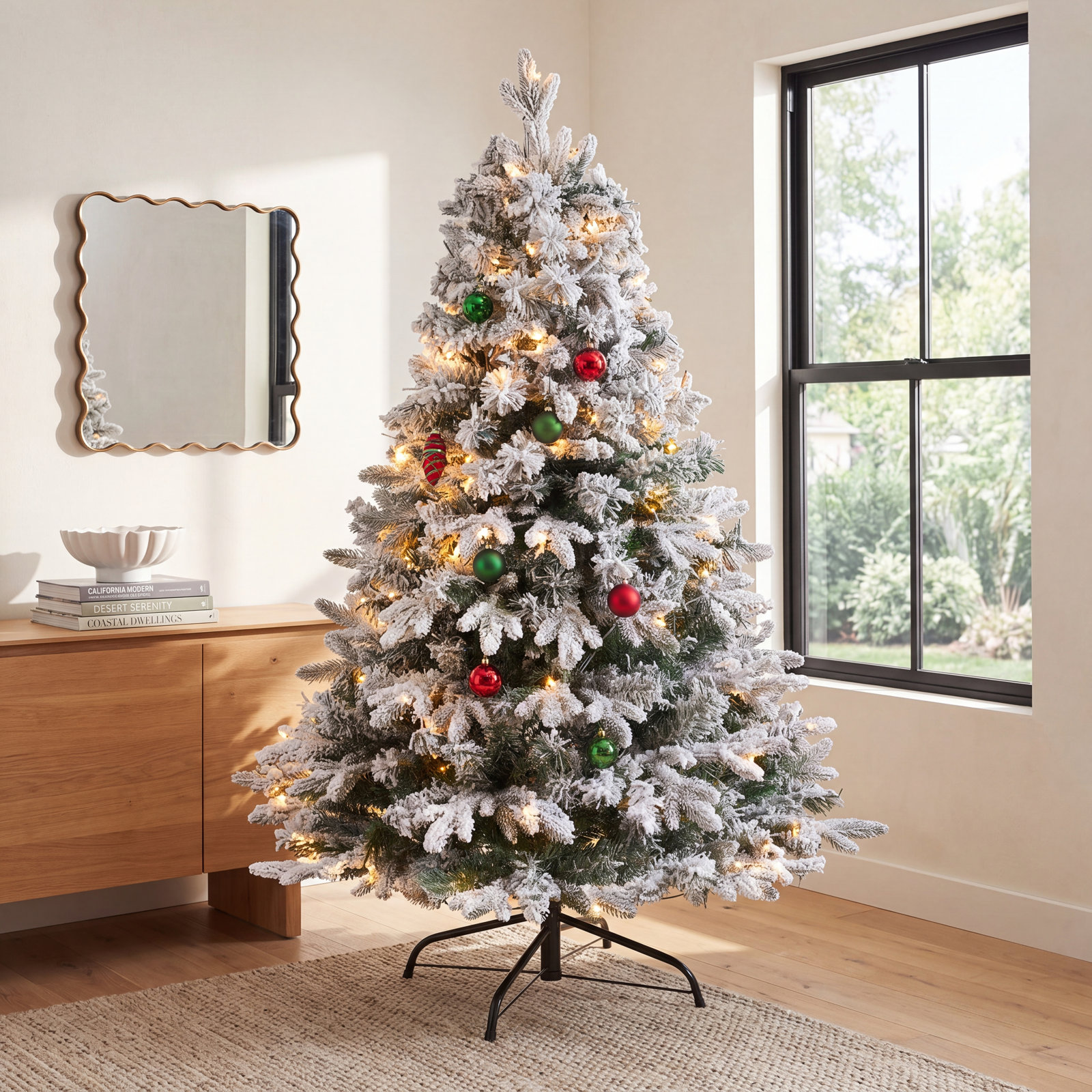 Lighted Artificial Christmas Tree, 4' H