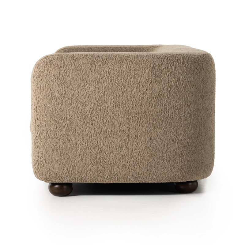 Gidget Sofa, Sheepskin Camel Sherpa