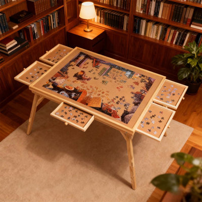 Table 1500 pièces avec 5 tiroirs, planche pliable 34 x 26 pouces pour adultes