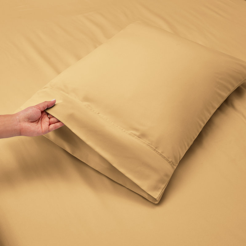 Microfiber Sheet Set, Camel, Twin XL Fitted Sheet
