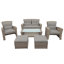 Canapé modulaire en osier avec repose-pieds et coussins 4 pièces U-style-1447445576
